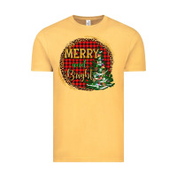 Vintage Mustard merry and bright christmas tree Vintage Tee - AdoDesignShop