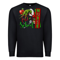 Black Christmas Character Nurse Premium Sweatshirt - NancyCooperArtShop