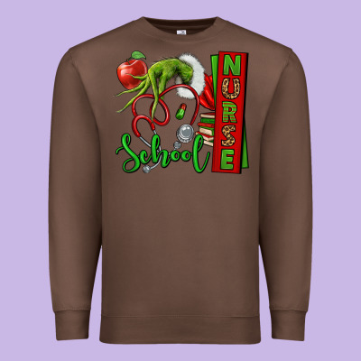 Christmas Character Nurse Premium Sweatshirt Designed By Nancycooperartshop