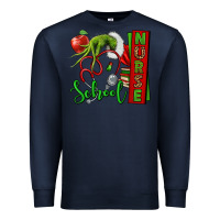 Navy Christmas Character Nurse Premium Sweatshirt - NancyCooperArtShop