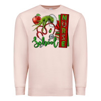 Pale Pink Christmas Character Nurse Premium Sweatshirt - NancyCooperArtShop