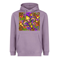 Lavender Mardi Gras fleur de lis Heavyweight Hoodie - NancyCooperArtShop