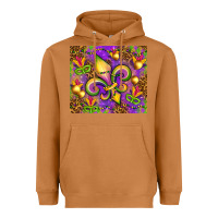 Meerkat Mardi Gras fleur de lis Heavyweight Hoodie - NancyCooperArtShop