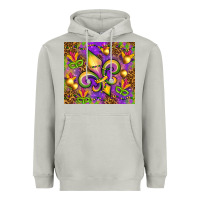 Moon Dust Mardi Gras fleur de lis Heavyweight Hoodie - NancyCooperArtShop