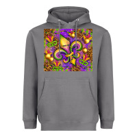 Storm Mardi Gras fleur de lis Heavyweight Hoodie - NancyCooperArtShop
