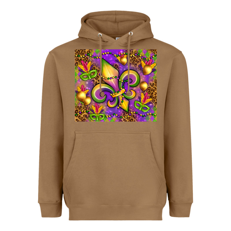 Mardi Gras Fleur De Lis Heavyweight Hoodie by NancyCooperArtShop | Teevron