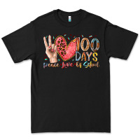 Black peace love 100 days of school Premium Tee - RacoonDesign
