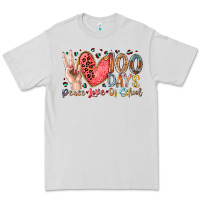 Dove Grey peace love 100 days of school Premium Tee - RacoonDesign