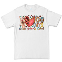 White peace love 100 days of school Premium Tee - RacoonDesign