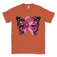 Copper breast cancer ribbon  butterfly Classic Tee - MaliasSmallBusiness