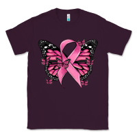 Plum breast cancer ribbon  butterfly Classic Tee - MaliasSmallBusiness