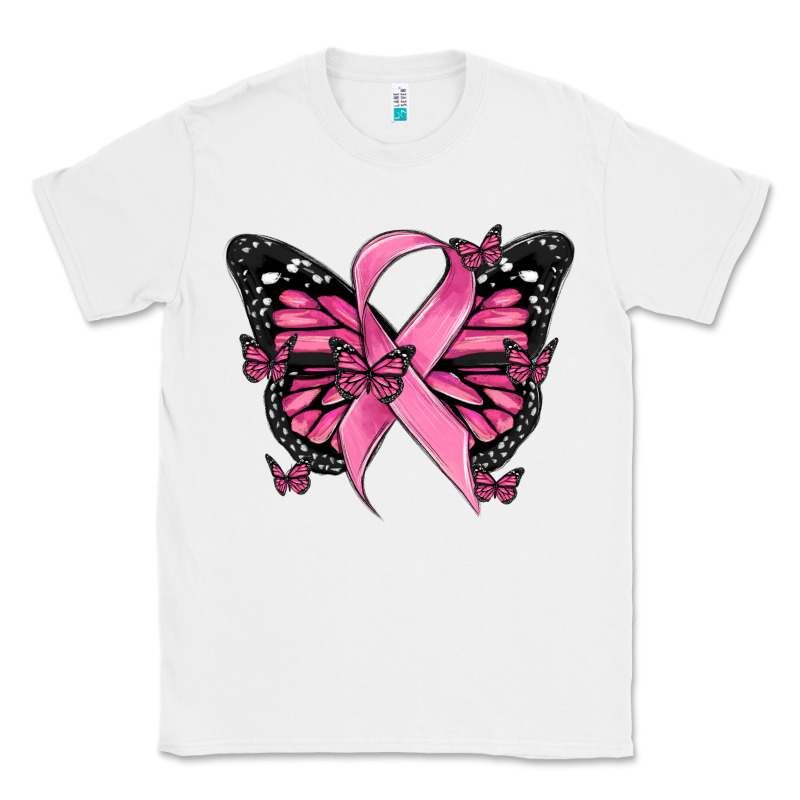 Breast Cancer Ribbon  Butterfly Classic Tee by MaliasSmallBusiness | Teevron