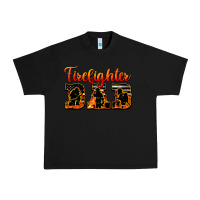 Black American Flag Firefighter Dad Urban Heavy Tee - LillyAllenDesigns