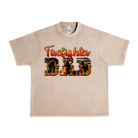 French Oak American Flag Firefighter Dad Urban Heavy Tee - LillyAllenDesigns