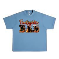 Pebble Blue American Flag Firefighter Dad Urban Heavy Tee - LillyAllenDesigns