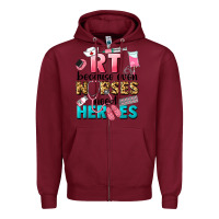 Burgundy rt because nurses need heroes Zipper Hoodie - LillyAllenDesigns