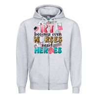 Heather Grey rt because nurses need heroes Zipper Hoodie - LillyAllenDesigns