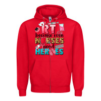 Red rt because nurses need heroes Zipper Hoodie - LillyAllenDesigns