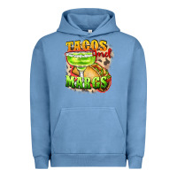 Pigment Pebble Blue Tacos and margs Urban Hoodie - FaDigitalArtStudio