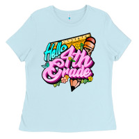 Baby Blue hello 4th grade Ladies Tee - JahusDesignShop