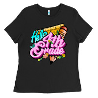 Black hello 4th grade Ladies Tee - JahusDesignShop