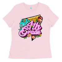 Bubblegum Pink hello 4th grade Ladies Tee - JahusDesignShop