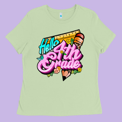 Hello 4th Grade Ladies Tee Designed By Jahusdesignshop