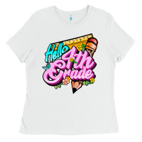 White hello 4th grade Ladies Tee - JahusDesignShop