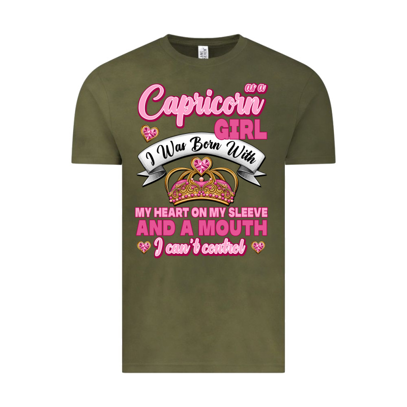 As A Capricorn Girl I Was Born With My Heart On My Sleeve And A Mouth Vintage Tee by Jasminsmagicworld | Teevron