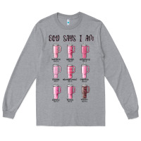 Heather Grey god says i am bible verse stanley Long Sleeve Tee - MaliasSmallBusiness