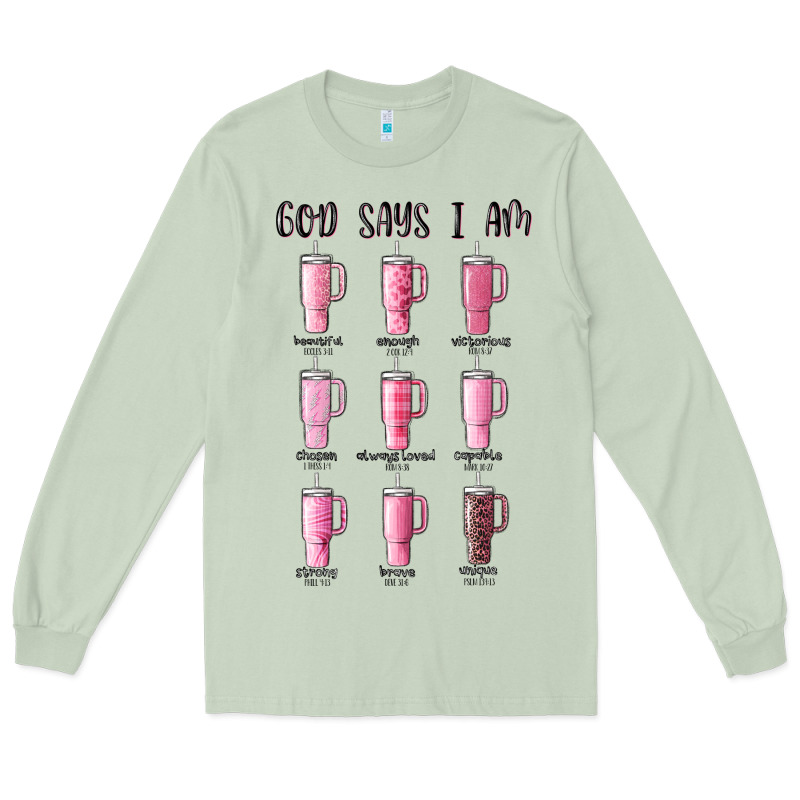 God Says I Am Bible Verse Stanley Long Sleeve Tee by MaliasSmallBusiness | Teevron