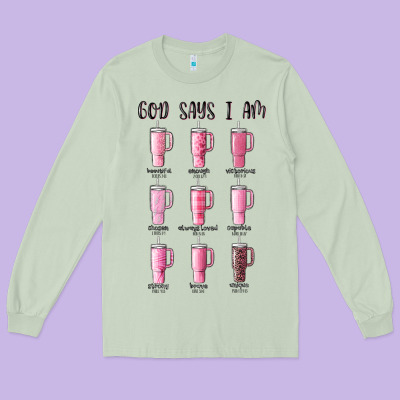 God Says I Am Bible Verse Stanley Long Sleeve Tee Designed By Maliassmallbusiness