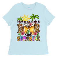 Baby Blue the only b.s. i need is beer and sunshine Ladies Tee - Zillion Design Studio