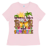 Bubblegum Pink the only b.s. i need is beer and sunshine Ladies Tee - Zillion Design Studio