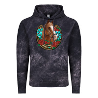 Cloud Black western horseshoe horse roses gemstone Vintage Hoodie - Artiststas