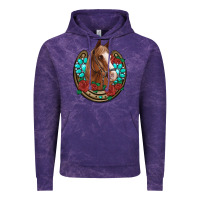 Cloud Purple western horseshoe horse roses gemstone Vintage Hoodie - Artiststas