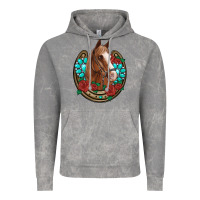 Cloud Rock western horseshoe horse roses gemstone Vintage Hoodie - Artiststas
