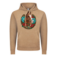Western Horseshoe Horse Roses Gemstone Vintage Hoodie | Teevron