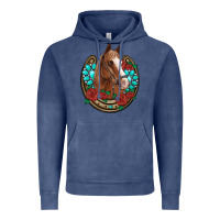 Vintage Denim western horseshoe horse roses gemstone Vintage Hoodie - Artiststas