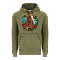 Vintage Olive western horseshoe horse roses gemstone Vintage Hoodie - Artiststas