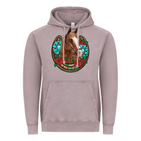Vintage Zinc western horseshoe horse roses gemstone Vintage Hoodie - Artiststas