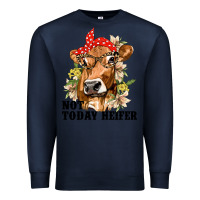 Navy Cute Heifer Premium Sweatshirt - texasbilliewilder