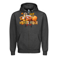 Charcoal Heather happy fall y'all Zipper Hoodie - LillyAllenDesigns