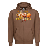 Chestnut happy fall y'all Zipper Hoodie - LillyAllenDesigns