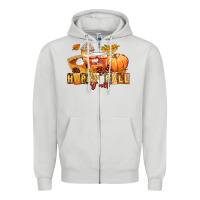Dove Grey happy fall y'all Zipper Hoodie - LillyAllenDesigns
