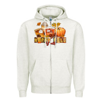 Oatmeal Heather happy fall y'all Zipper Hoodie - LillyAllenDesigns