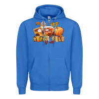 True Royal happy fall y'all Zipper Hoodie - LillyAllenDesigns