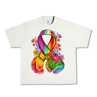 Pistachio all color ribbon with boxing gloves Urban Heavy Tee - NancyCooperArtShop
