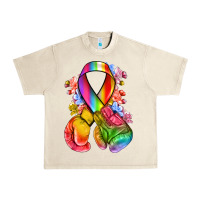 Sandshell all color ribbon with boxing gloves Urban Heavy Tee - NancyCooperArtShop