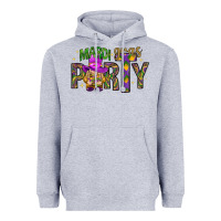 Heather Grey Mardi Gras party Heavyweight Hoodie - NancyCooperArtShop